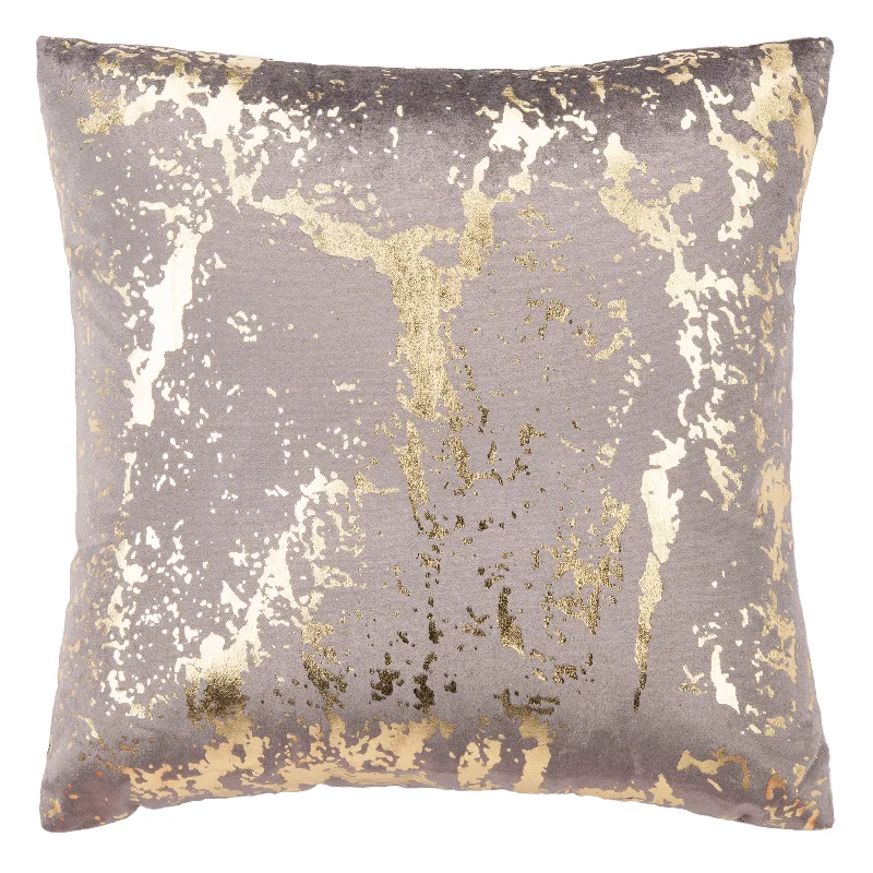 Brown/Gold Foil Embellished Pari Pillow 18" x 18"