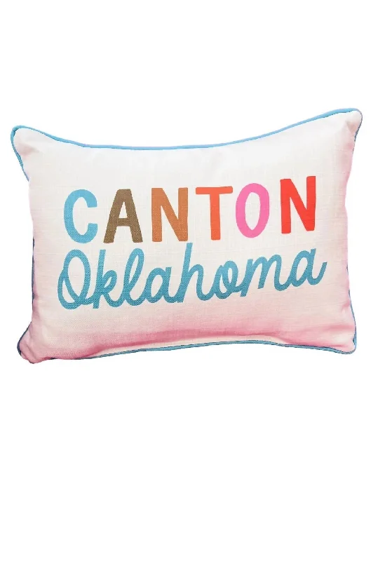 Colorful Canton Ok Pillow In Off White