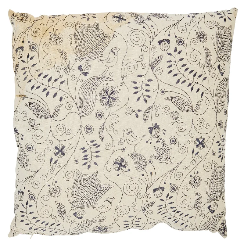 Off-White Floral Doodles Pillow