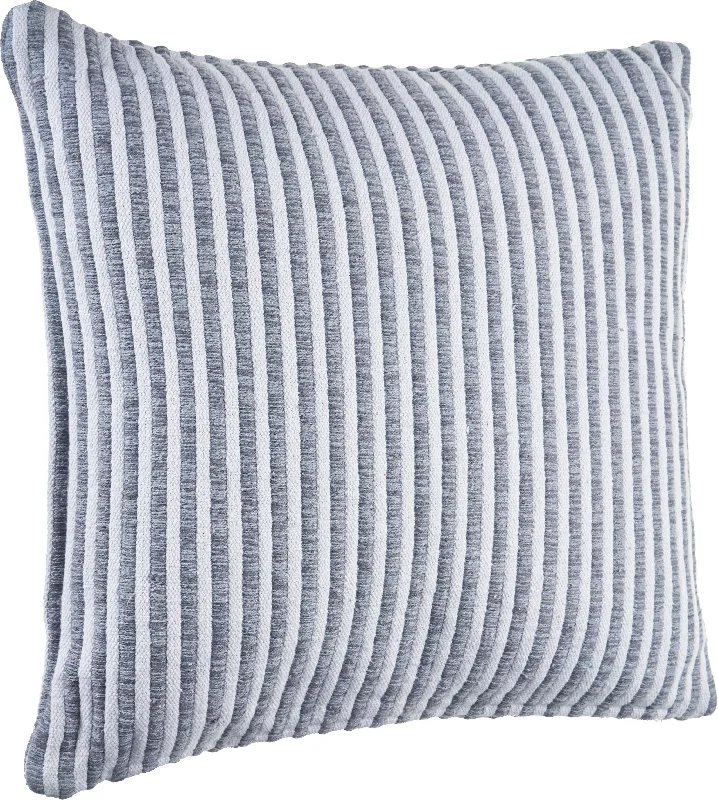 Gray and Cream Striped Throw Pillow