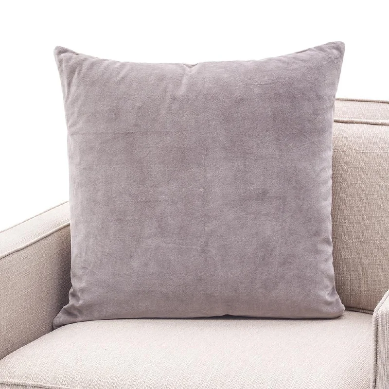 Large Pale Grey Velvet Pillow