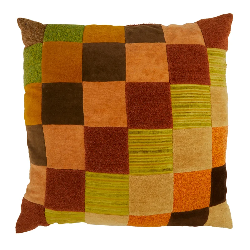 Large Multicolor Checkered Pillow