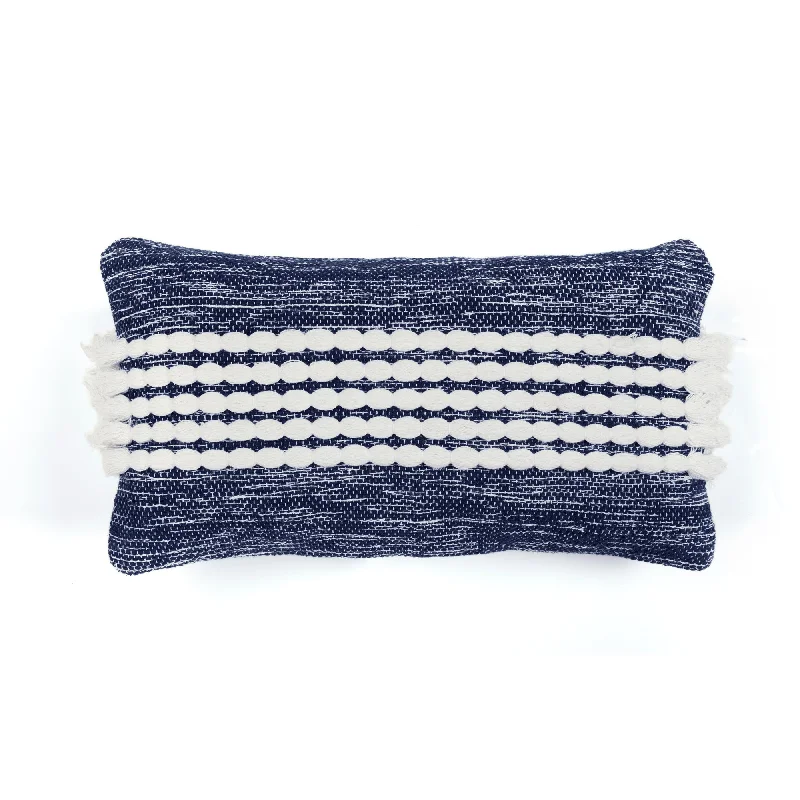 Linear Dotted Decorative Pillow Navy Single