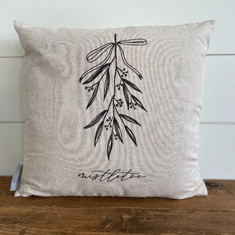 Mistletoe Calligraphy Pillow Cover