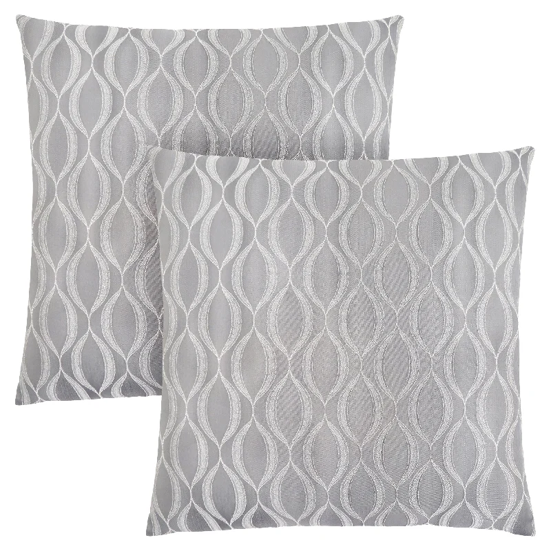 Monarch Pillow - 18"X 18" Grey Wave Pattern 2Pcs