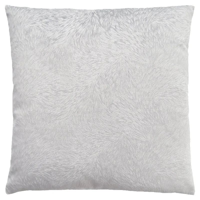 Monarch Pillow - 18"X 18" Light Grey Feathered Velvet 1Pc