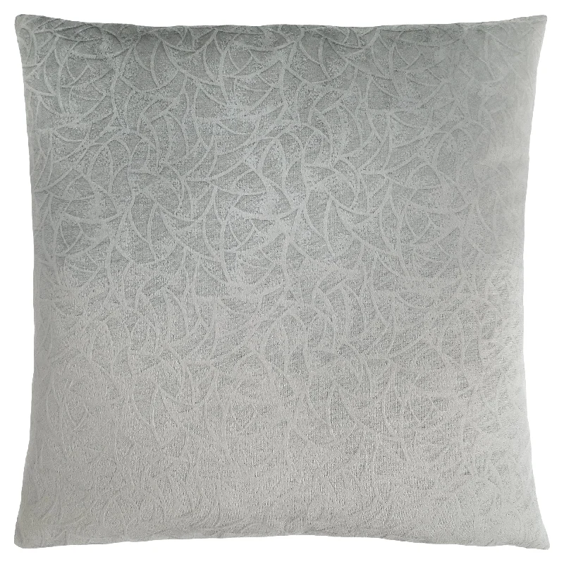 Monarch Pillow - 18"X 18" Light Grey Floral Velvet 1Pc