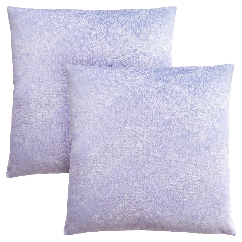 Monarch Pillow - 18"X 18" Light Purple Feathered Velvet 2Pcs