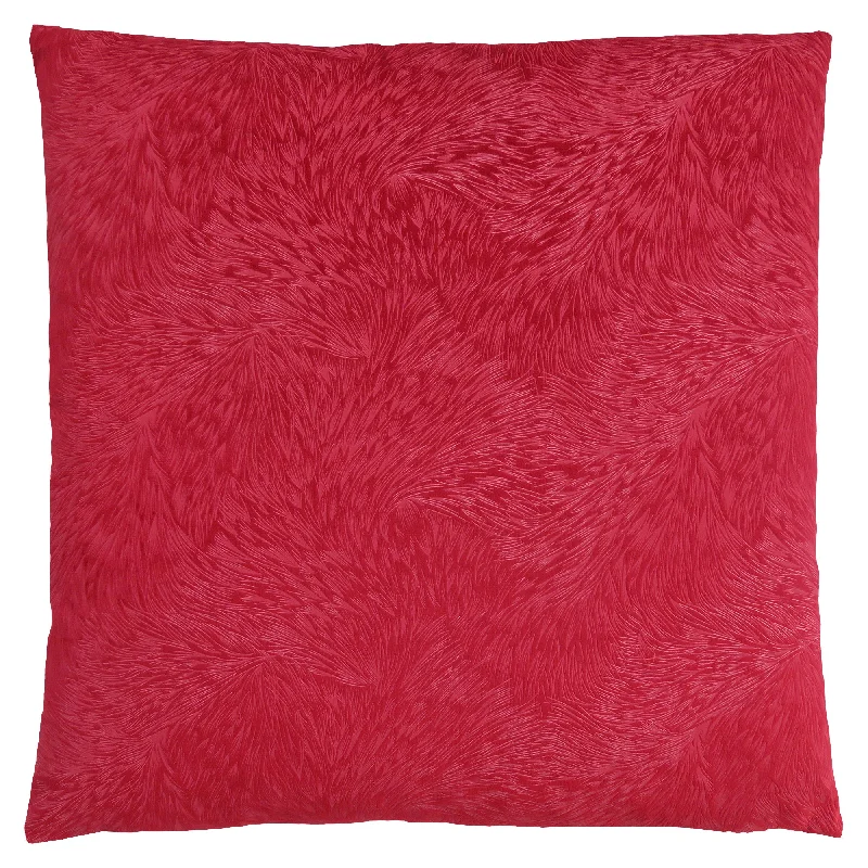 Monarch Pillow - 18"X 18" Red Feathered Velvet 1Pc