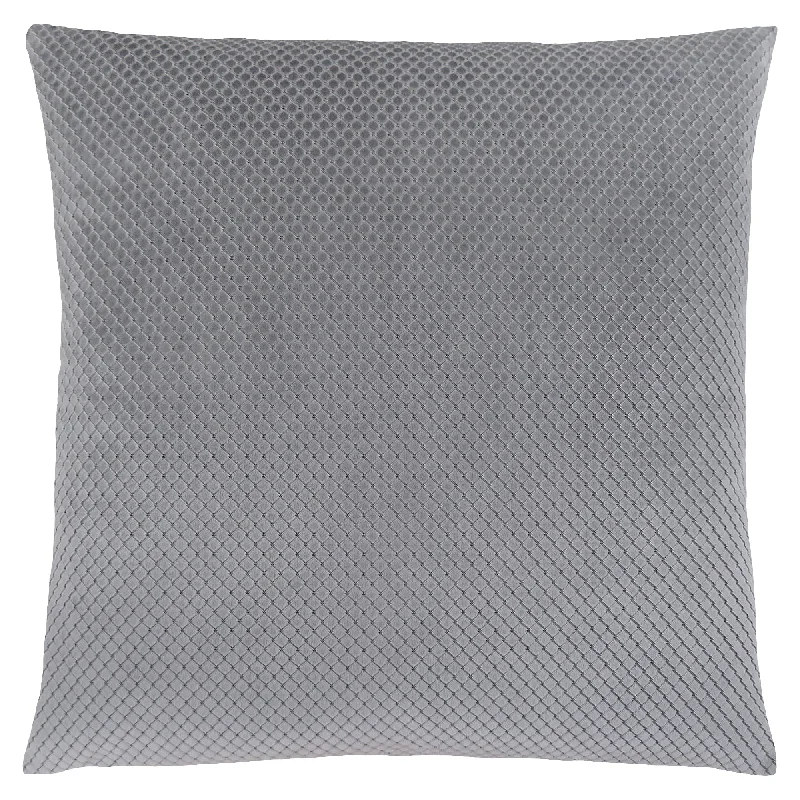 Monarch Pillow - 18"X 18" Silver Diamond Velvet 1Pc