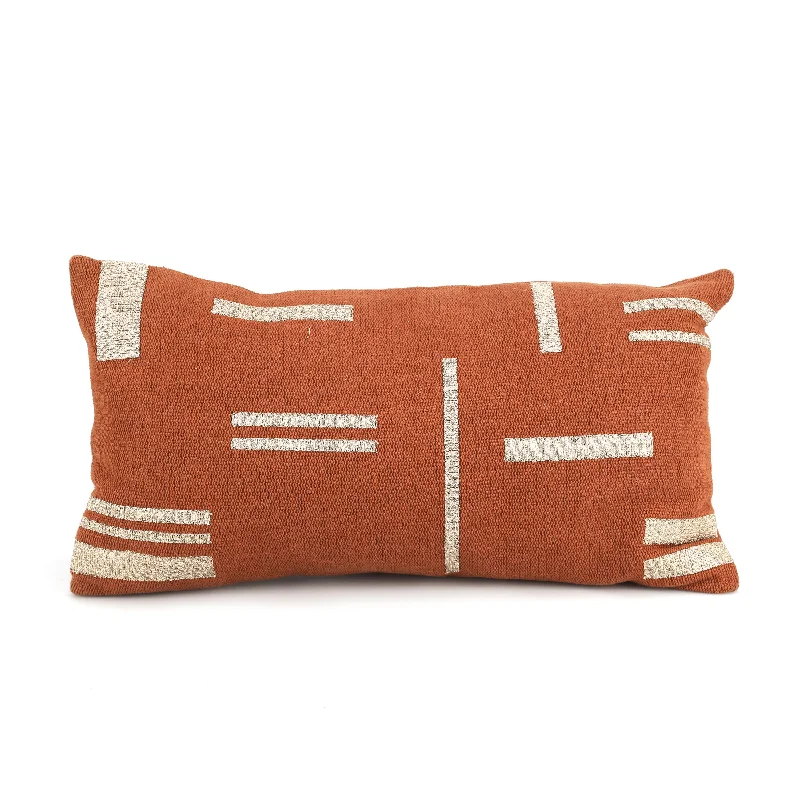 Orange & White Lumbar Pillow