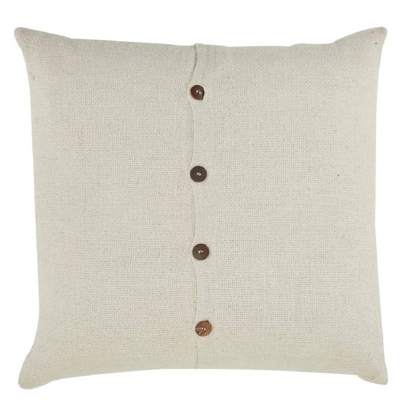 Off-White Buttoned Pillow