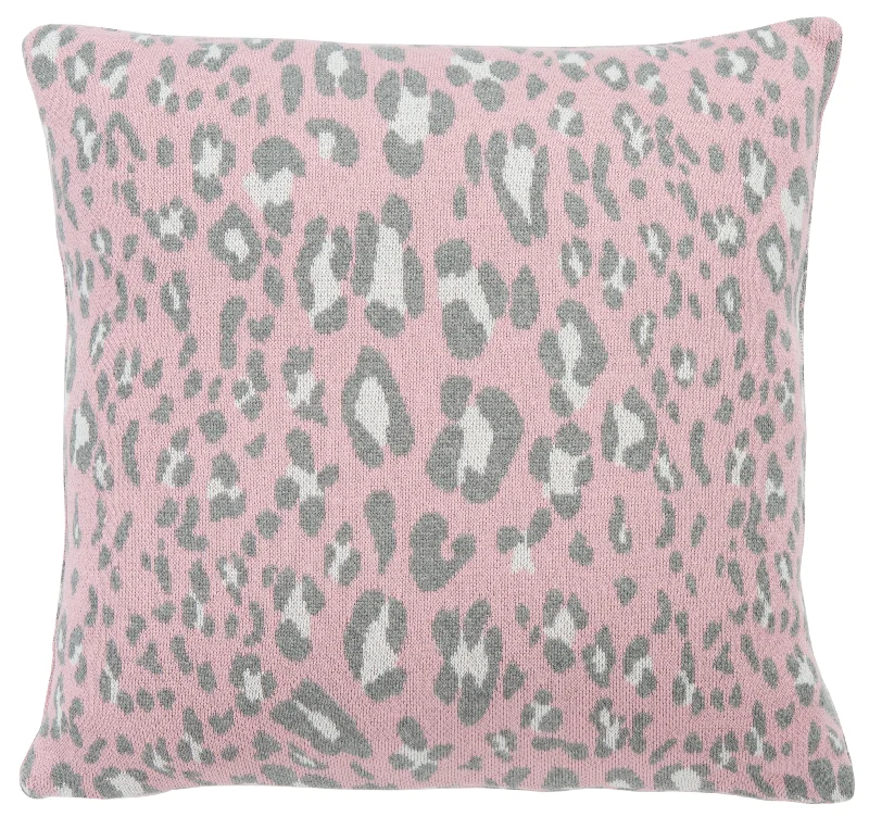 Pink/Black Gwynn Leopard Pillow 18" x 18"