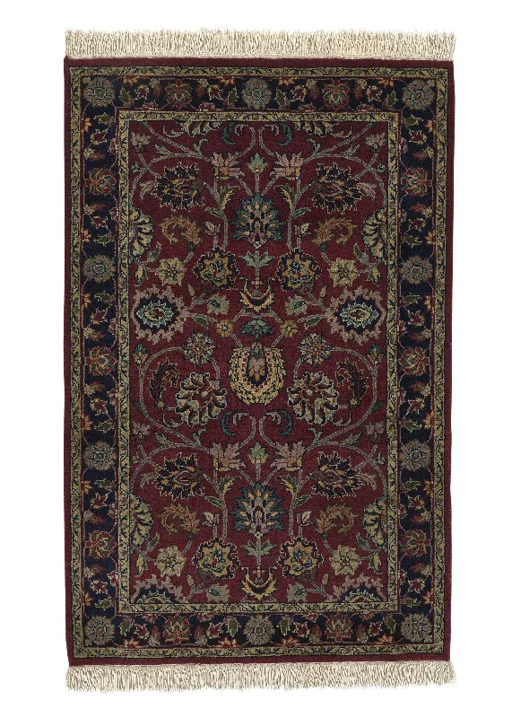 Oriental Rug Indian Handmade Area Transitional 2'7"x4'0" (3x4) Red Jaipur Design #34364