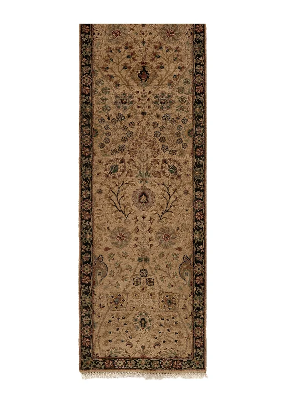 Oriental Rug Indian Handmade Runner Transitional 2'8"x16'0" (3x16) Whites/Beige Jaipur Design #35805