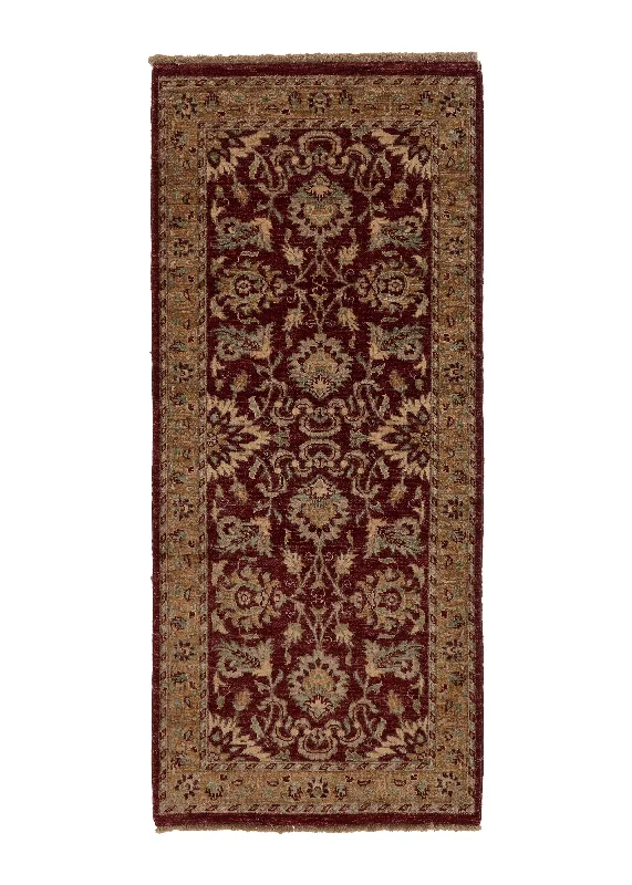 Oriental Rug Pakistani Handmade Area Runner Transitional 2'6"x5'11" (3x6) Red Floral Oushak Design #24681