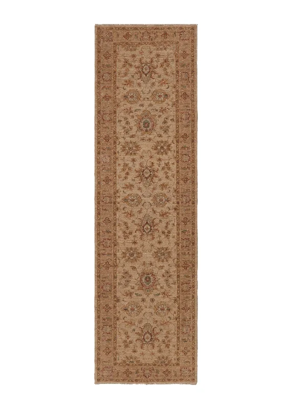 Oriental Rug Pakistani Handmade Runner Transitional 2'10"x9'7" (3x10) Whites/Beige Floral Oushak Design #35464