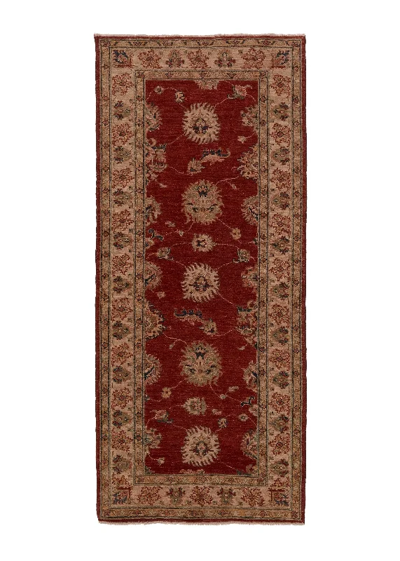 Oriental Rug Pakistani Handmade Runner Transitional 2'9"x6'1" (3x6) Red Whites/Beige Oushak Design #35323