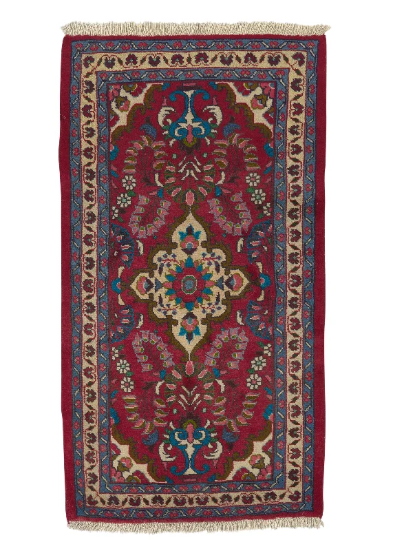 Persian Rug Hamadan Handmade Area Traditional Tribal 2'4"x4'5" (2x4) Red Tree of Life Design #11982