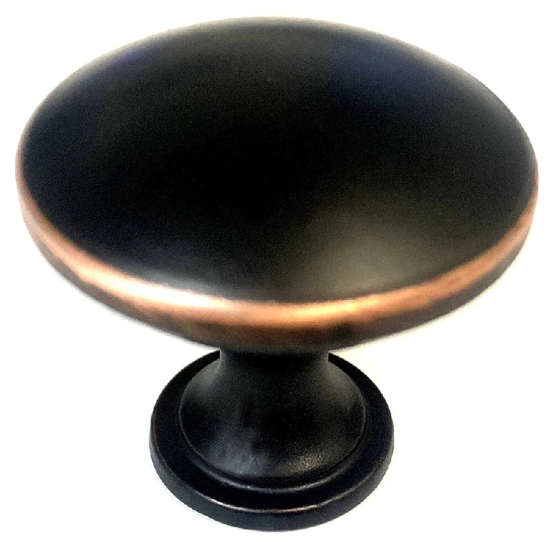 1-1/4 inch Round Circular Design Oil Rubbed Bronze Finish Cabinet and Drawer Knobs Handles (Case of 15)