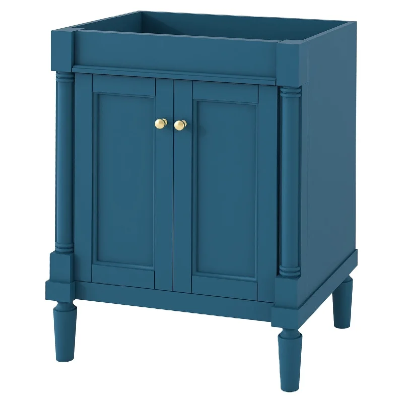 24 inch MDF Freestanding Bathroom Vanity in Blue without Counter Top