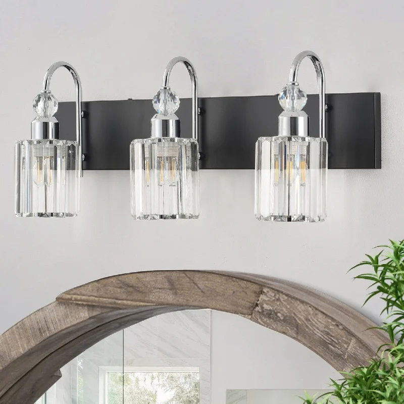 3-Lights Industrial Style with Special Glass Shade Bathroom Vanity Lighting - 23.6"D×4.3"W×9.6"H