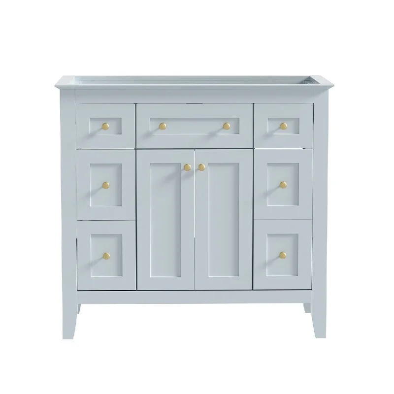 36'' Bathroon Vanity without Sink, Modern Freestanding Single Bathroom Cabinet with 6 Drawers & 2 Cabinets, Storage Cabinet