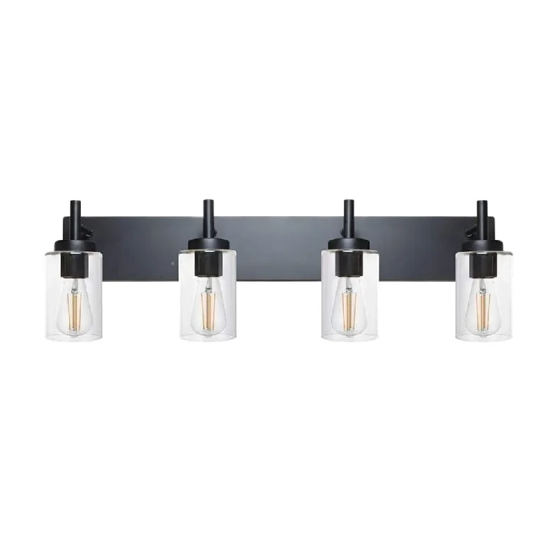 4 Lights Bathroom Vanity Light Fixture Black Sconces Wall Lighting Modern Industrial Indoor Wall Mounted Lamp