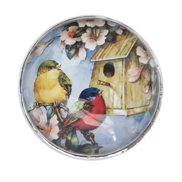 Birds Glass Dome Drawer/ Door/ Cabinet Pull Knob (Pack of 6)