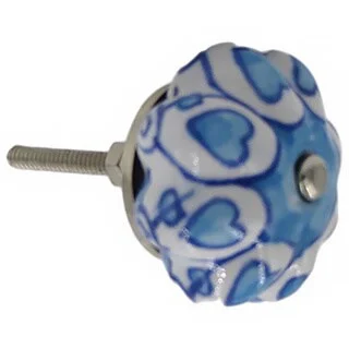 Blue Decor Ceramic Drawer/ Door/ Cabinet Knob (Pack of 6)