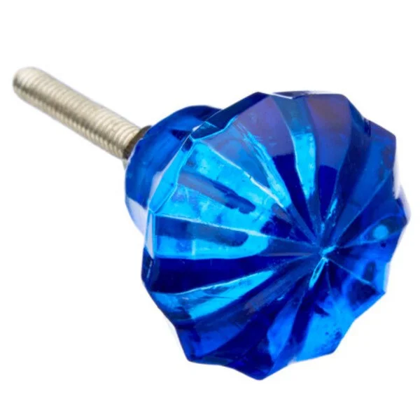 Blue Glass Small Drawer/ Door/ Cabinet Knob (Pack of 6)