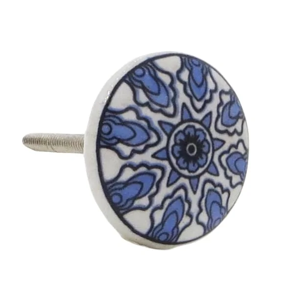 Blue Star Pattern Kitchen Drawer, Dresser Drawer, and Cabinet Pull Knob (Pack of 6)