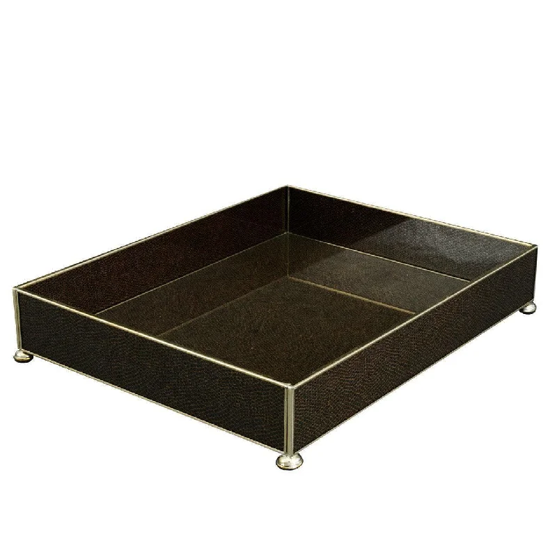 Brown Faux Lizard Vanity Tray