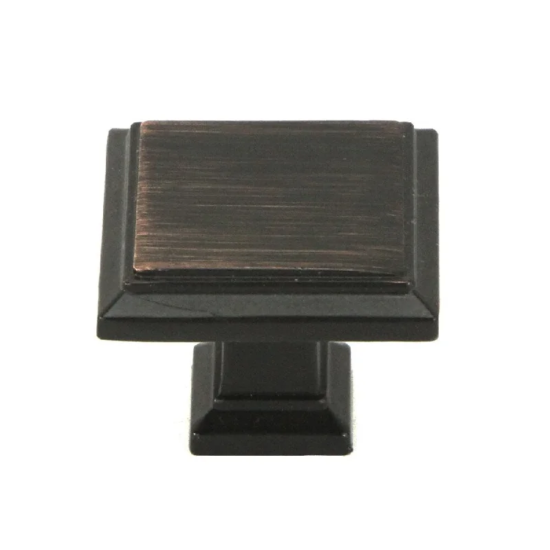 Contemporary 1-1/4-inch Roma Stainless Steel Oil Rubbed Bronze Finish Square Cabinet Bar Pull Knob (Case of 5)