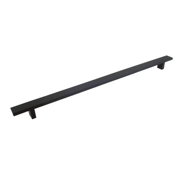 Contemporary 16-inch Matte Black Rectangular Cabinet Bar Pull Handles (Case of 10)