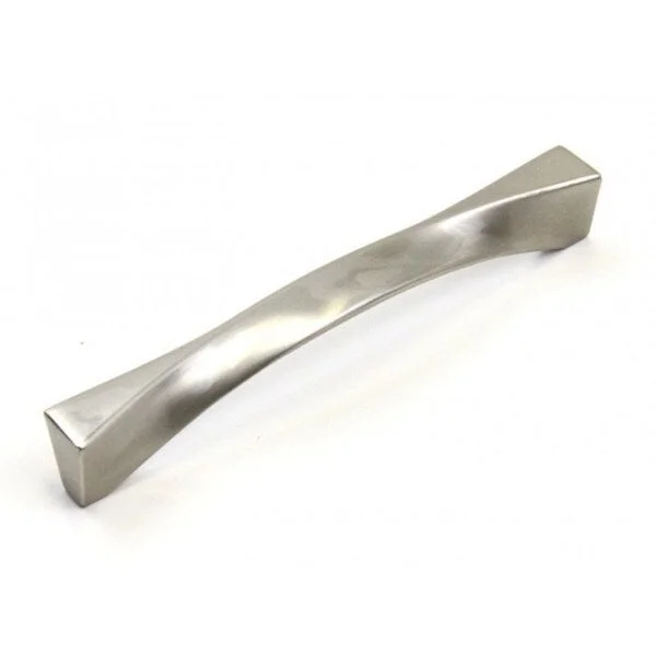 Contemporary 6.5-inch Twist Design Brushed Nickel Finish Cabinet Bar Pull Handles (Set of 5)