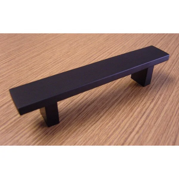 Contemporary 6-inch Rectangular Design Matte Black Finish Cabinet Bar Pull Handle (Case of 10)