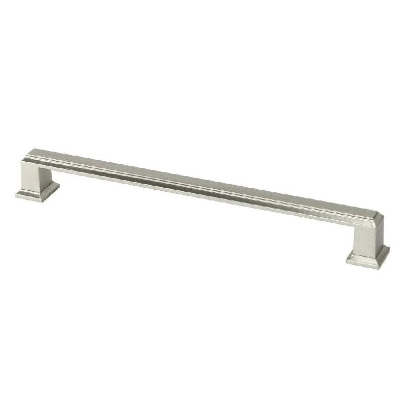 Contemporary 8.25-inch Roma Stainless Steel Brushed Nickel Finish Square Cabinet Bar Pull Handle (Case of 10)