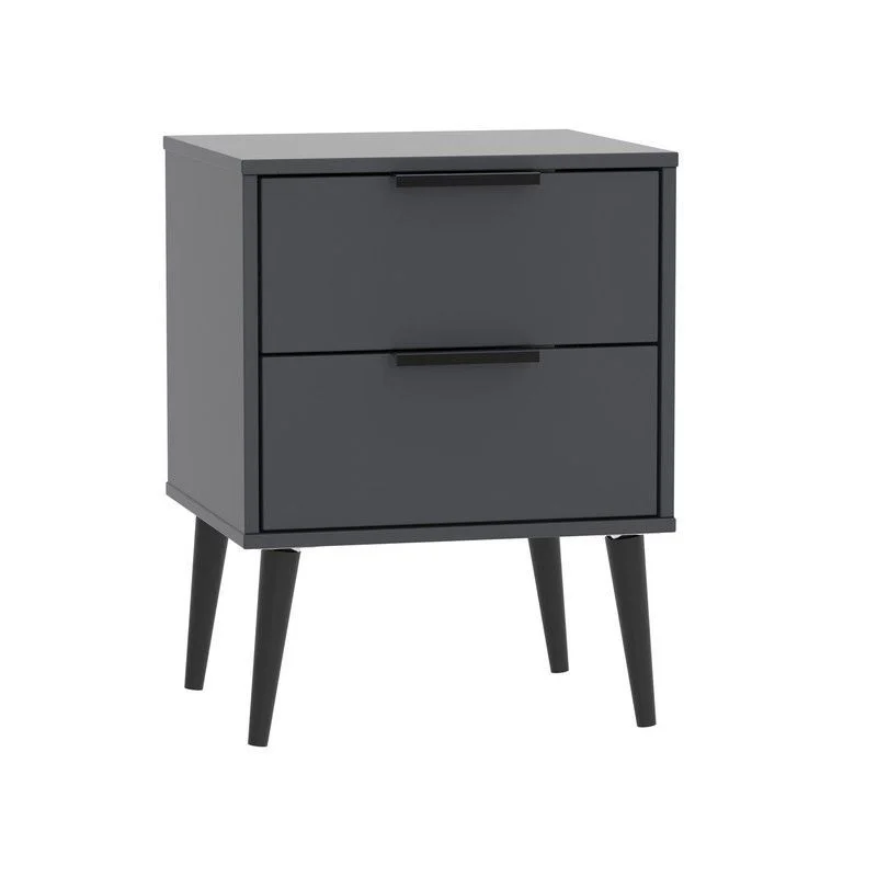 Drayton Side Table Black 2 Drawers