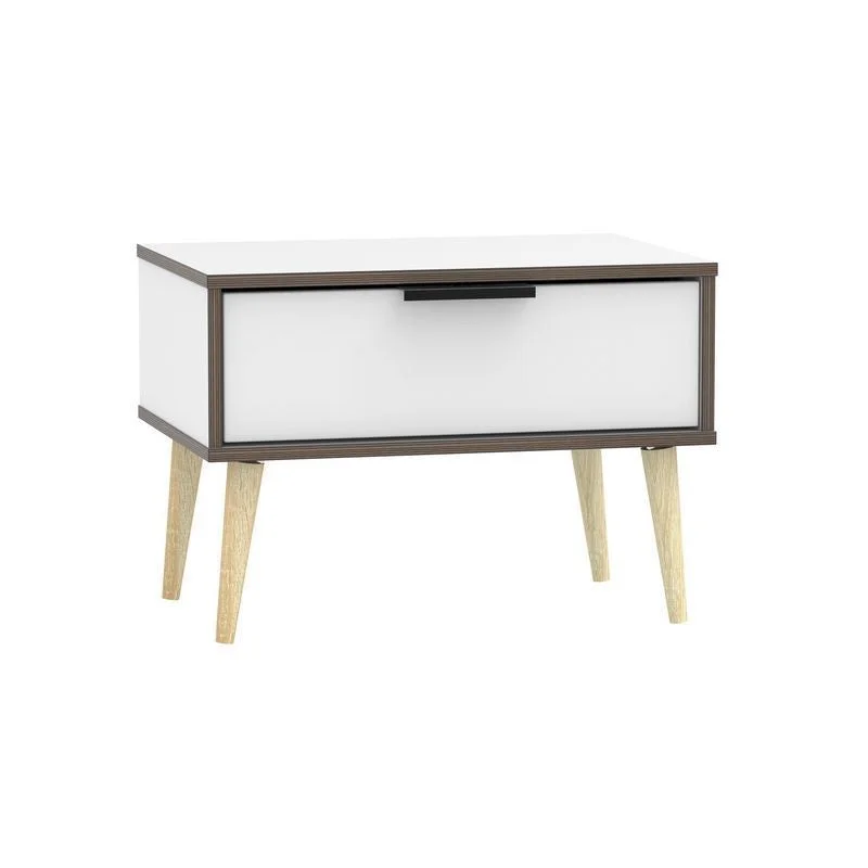 Drayton Side Table Natural & White 1 Drawer