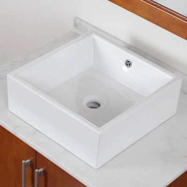 Elite Grade A Ceramic White Square Bathroom Vessel Sink