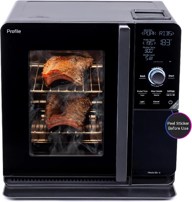 GE Profile Smart Indoor Smoker with Active Smoke Filtration, Black - $600