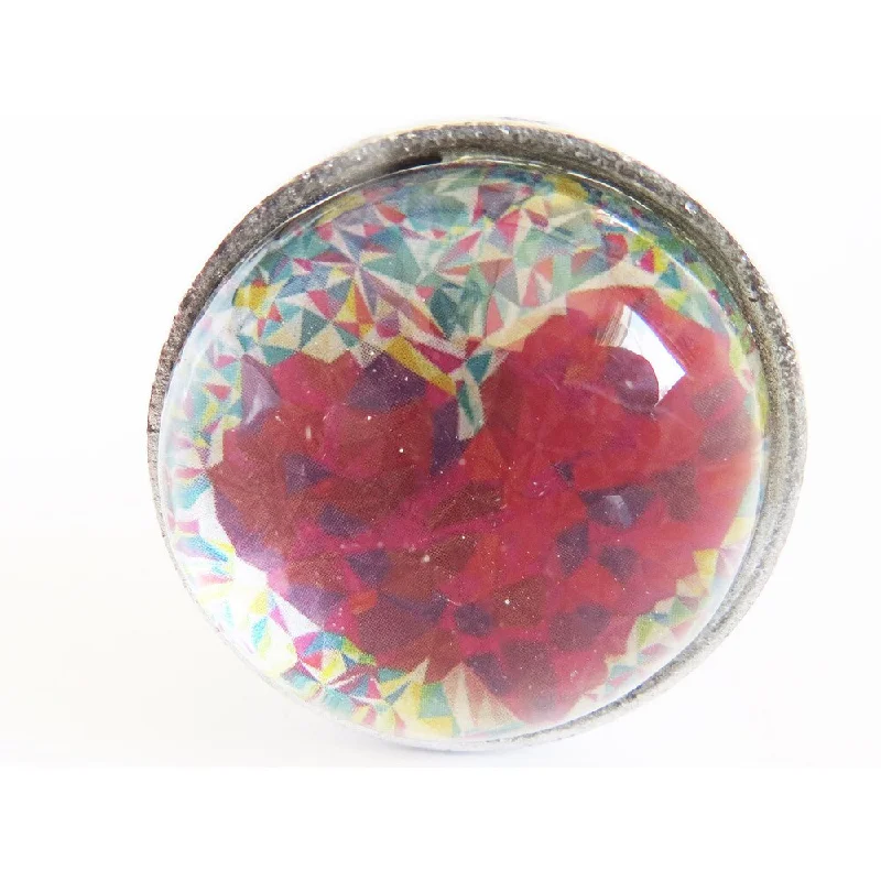 Glass Dome Heart Drawer/ Door/ Cabinet Knob (Pack of 6)