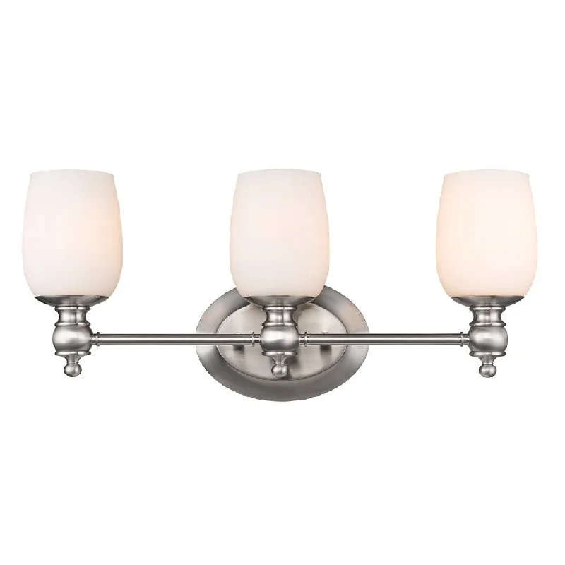 Golden Lighting Constance Pewter With Opal Glass 3-light Bath Vanity