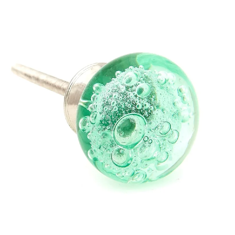 Green Bubbles Glass Drawer/ Door/ Cabinet Knob (Pack of 6)