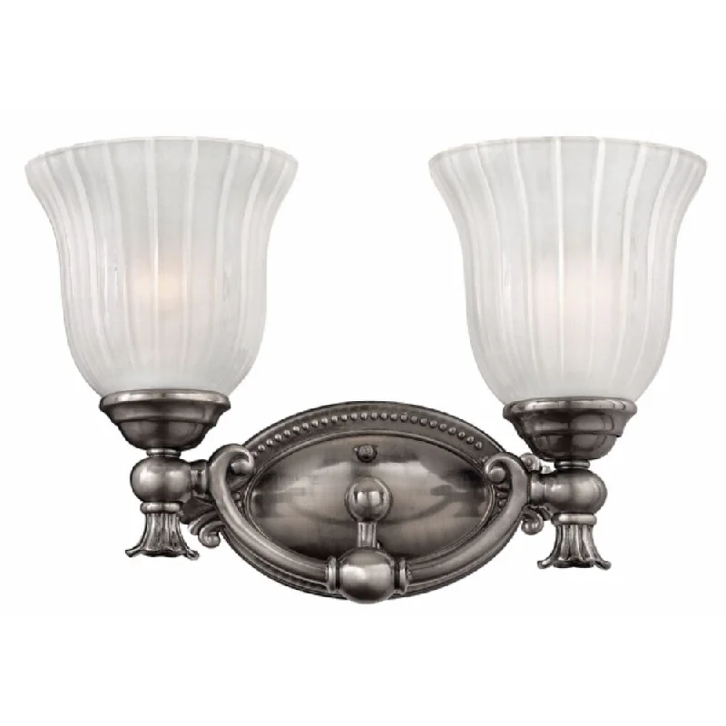 Hinkley Francoise 2-Light Vanity Light in Polished Antique Nickel