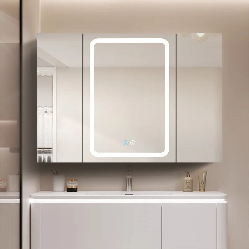 LED Bathroom Medicine Cabinet Double Door Lighted Medicine Cabinet