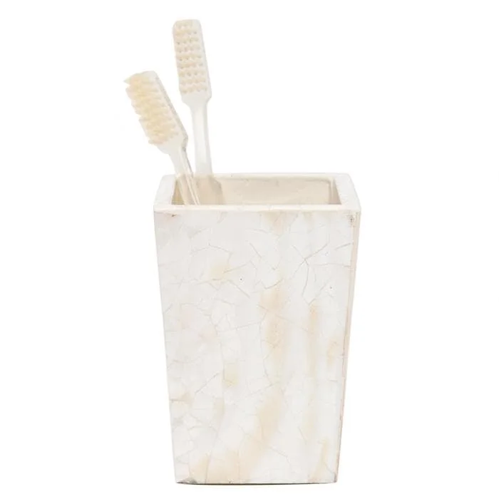 Lugano Pearl White Shell Brush Holder