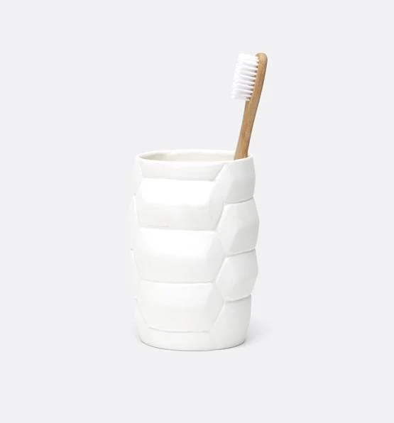 Matera White Brush Holder