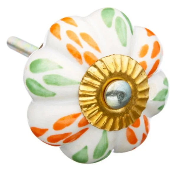 Mixed Leaf Ceramic Drawer/ Door/ Cabinet Knob (Pack of 6)